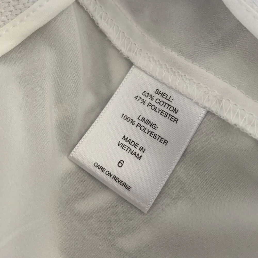 NEW YORK & COMPANY Pencil Skirt Womens Sz 6 White Lace Overlay Coquette Classic - Image 7