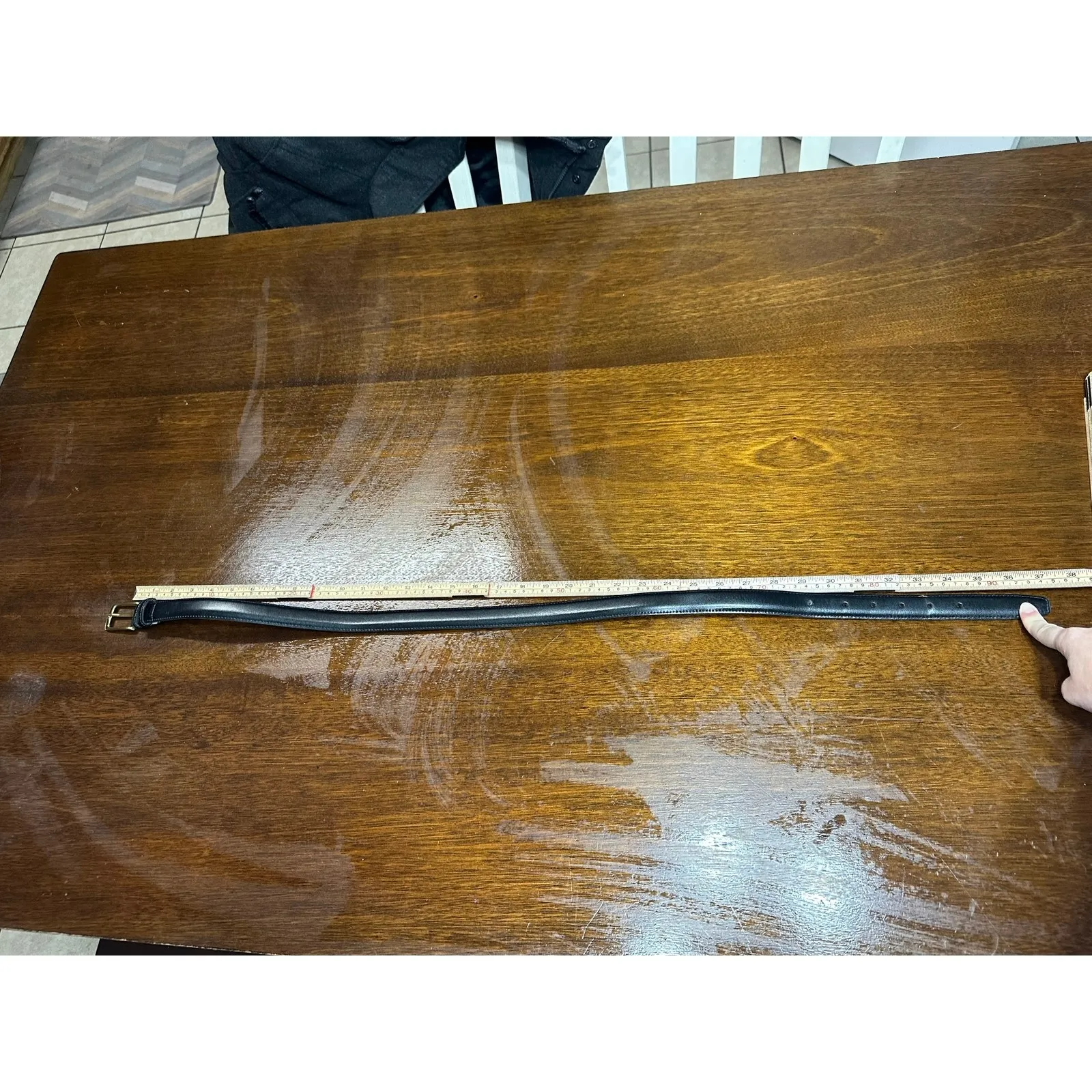 Solid Brass Genuine Leather Belt Women Small Western Cowgirl Grunge Y2K Twee Black - Image 4