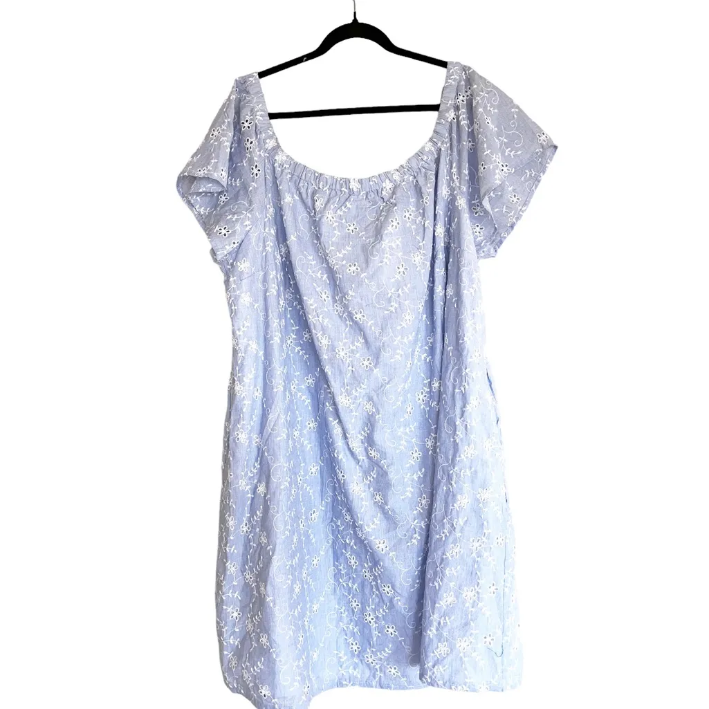 NWOT LANE BRYANT COTTON CONVERTIBLE EYELET DRESS SZ-22/24 - Image 8