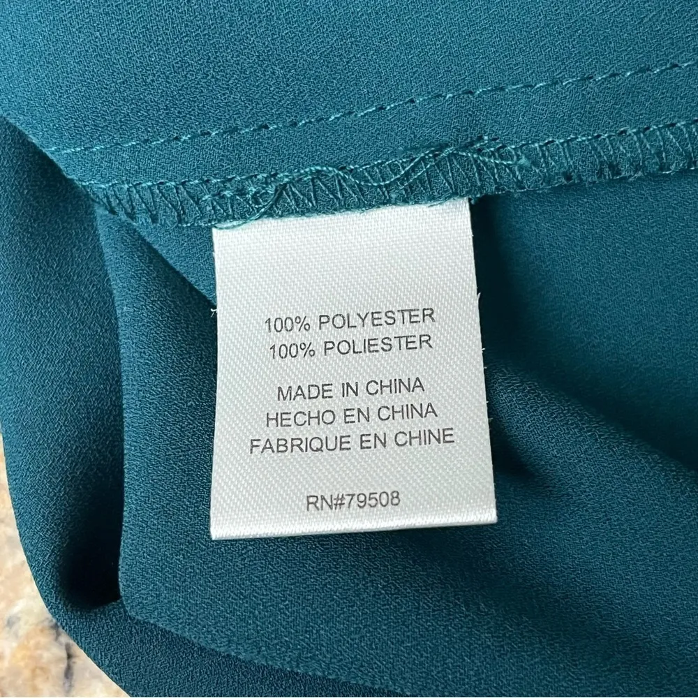 Violet + Claire Green Beaded Neckline Crepe Blouse Womens Career Modest Mature S - Image 7