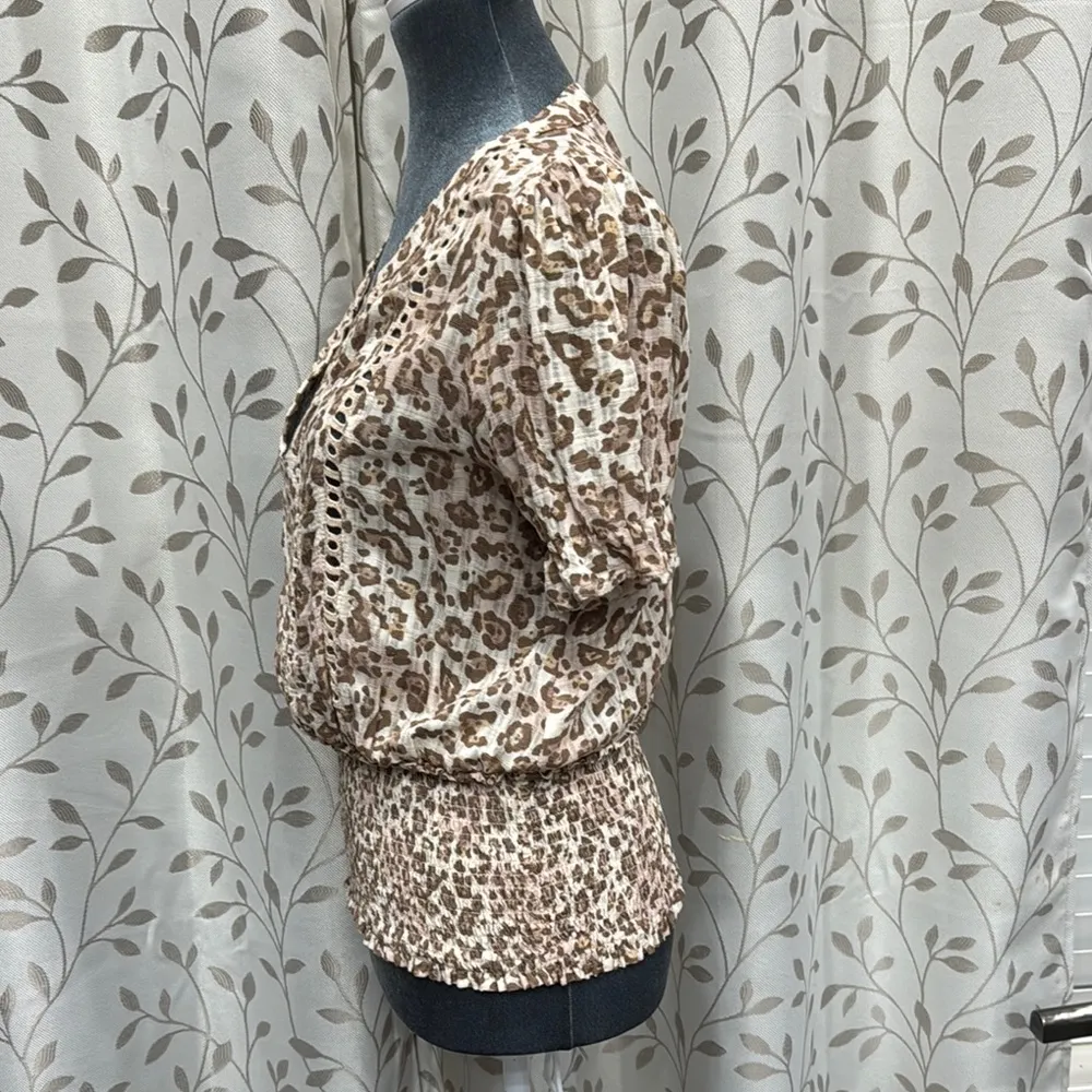 Wonderly Tan and Brown Fitted Ribbed Blouse - Image 6