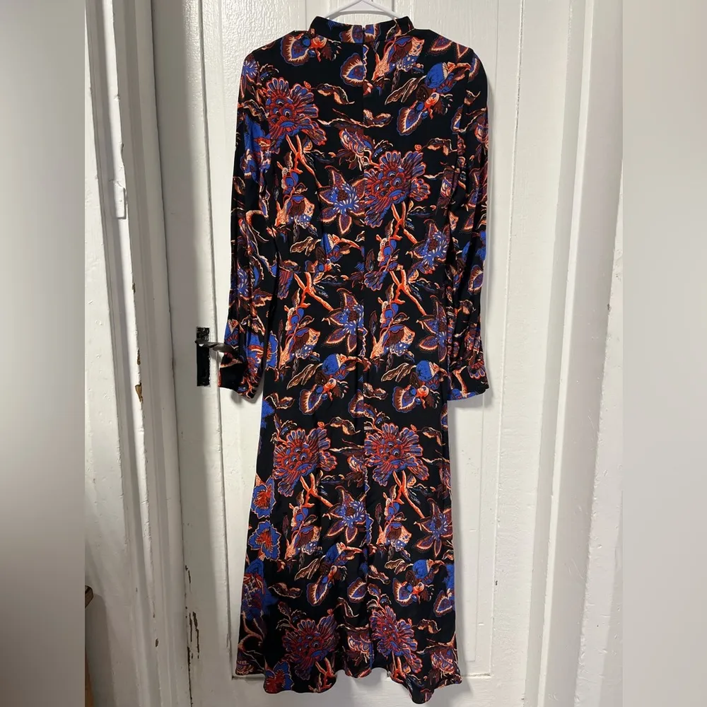 Whistles Black Ruby trailing bloom midi dress size 6 - Image 5