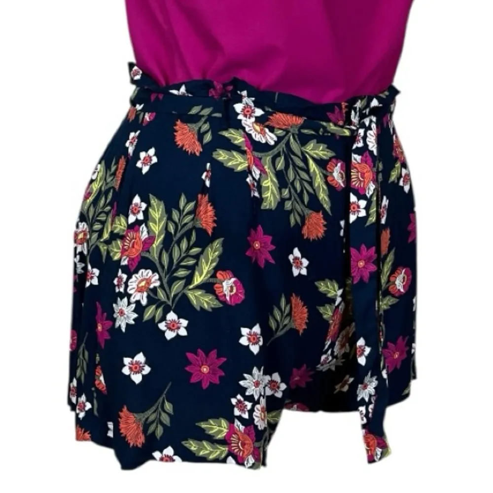 Time & Tru Short Tank 2 Piece Set Blue Floral Hot Pink Women’s Size Large 12/14 - Image 9