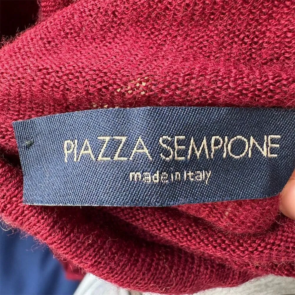 Piazza Sempione Women's Burgundy Turtleneck Sweater Size 42 - Image 6