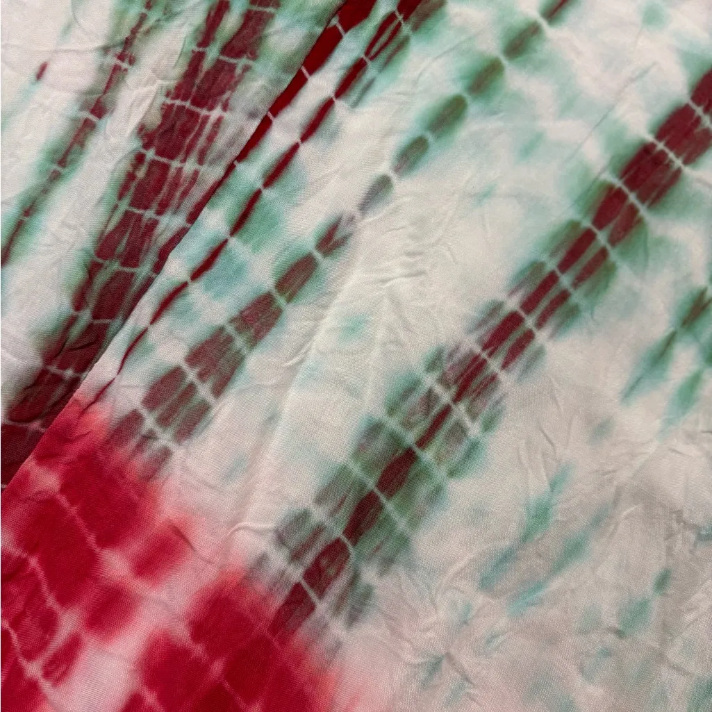 Entro Red and Green Tie-Dye Dress - Image 2