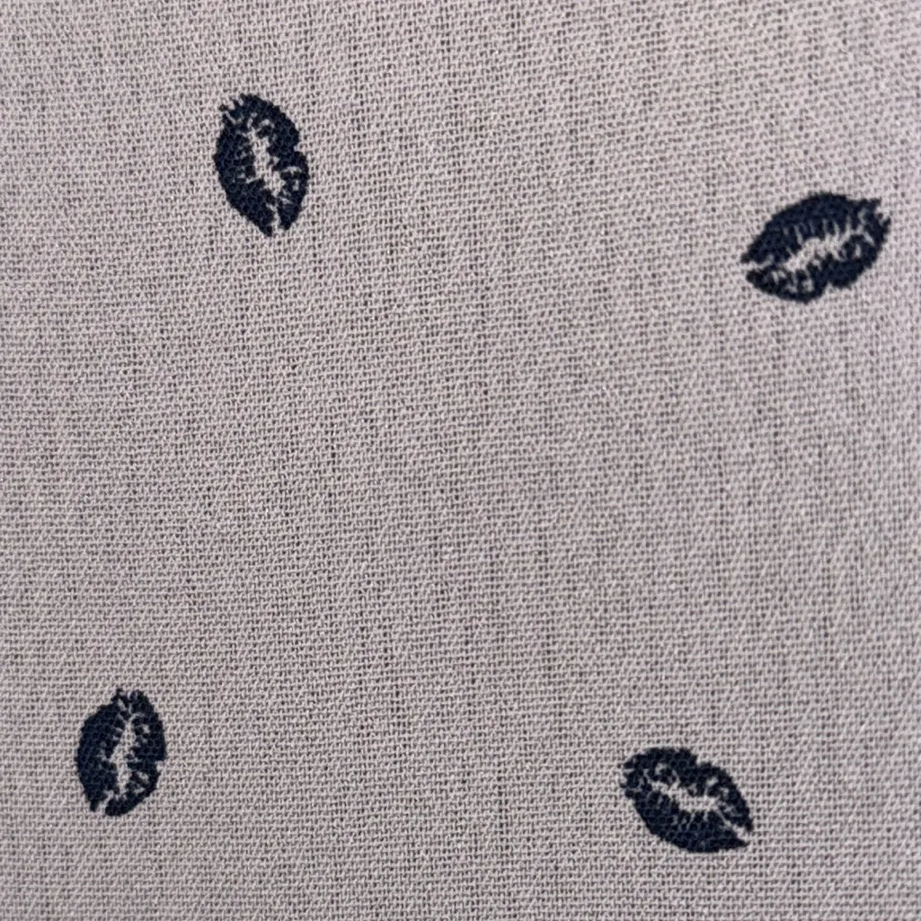 SUGARLIPS DRESS Off The Shoulder Mini Dress Ruffle Trim w Lips Print S Small - Image 10