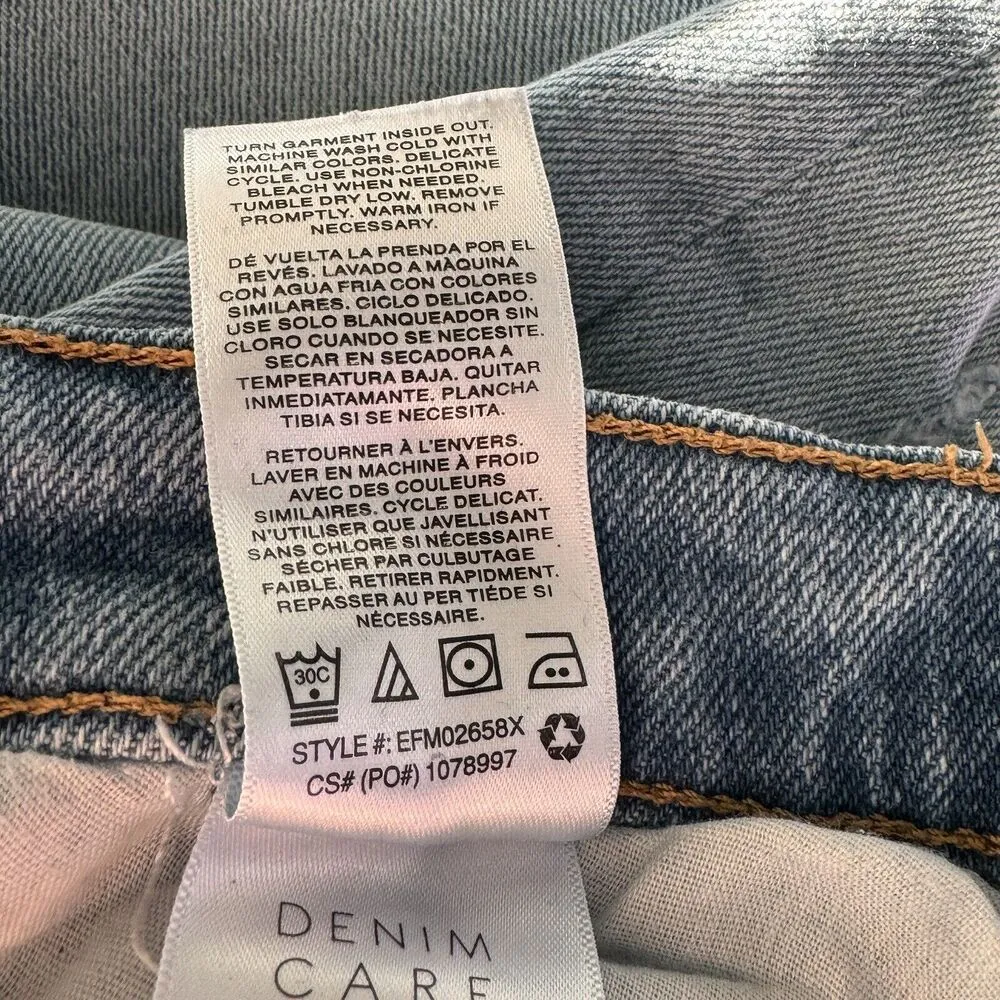 Kensie SZ 4/27 Ultimate High-Rise Skinny Crop Jeans Distressed Frayed Hem Light - Image 9