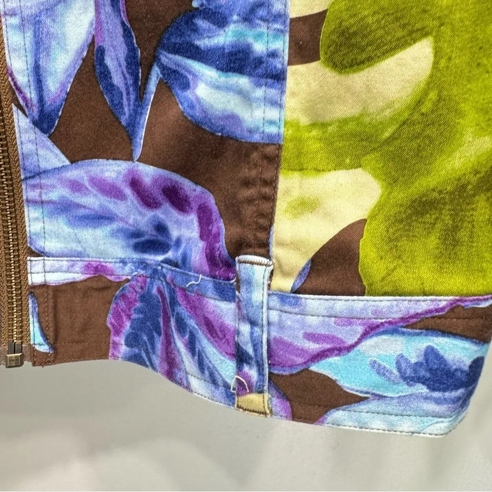 Chico’s Additions Tropical Print Zip Front Lightweight Long Sleeve Jacket 2/L - Image 10