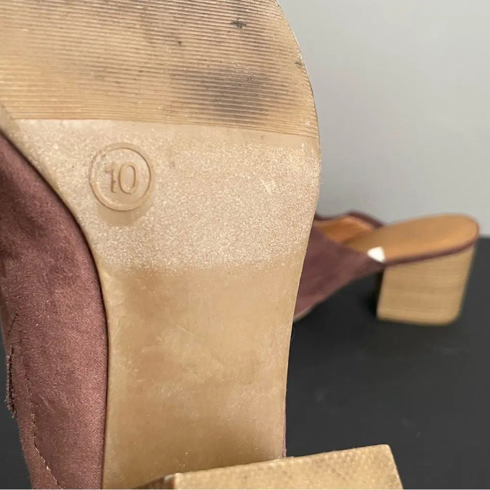 Universal Thread Women’s Norelle Microsuede Stacked Heeled Mules color Brown 10 - Image 8