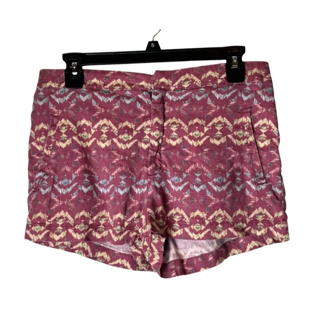 Free People Shorts Women 6 Wild Plum Tribal Linen Blend Boho‎ Retro - Image 2