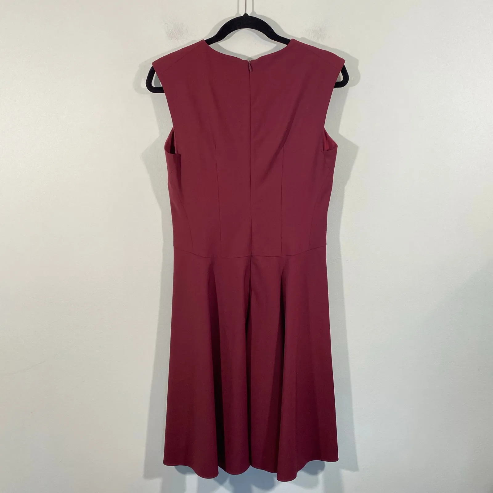 MM LaFleur Women Burgundy Red Sleeveless Wool Toi Dress Size 6 - Image 6