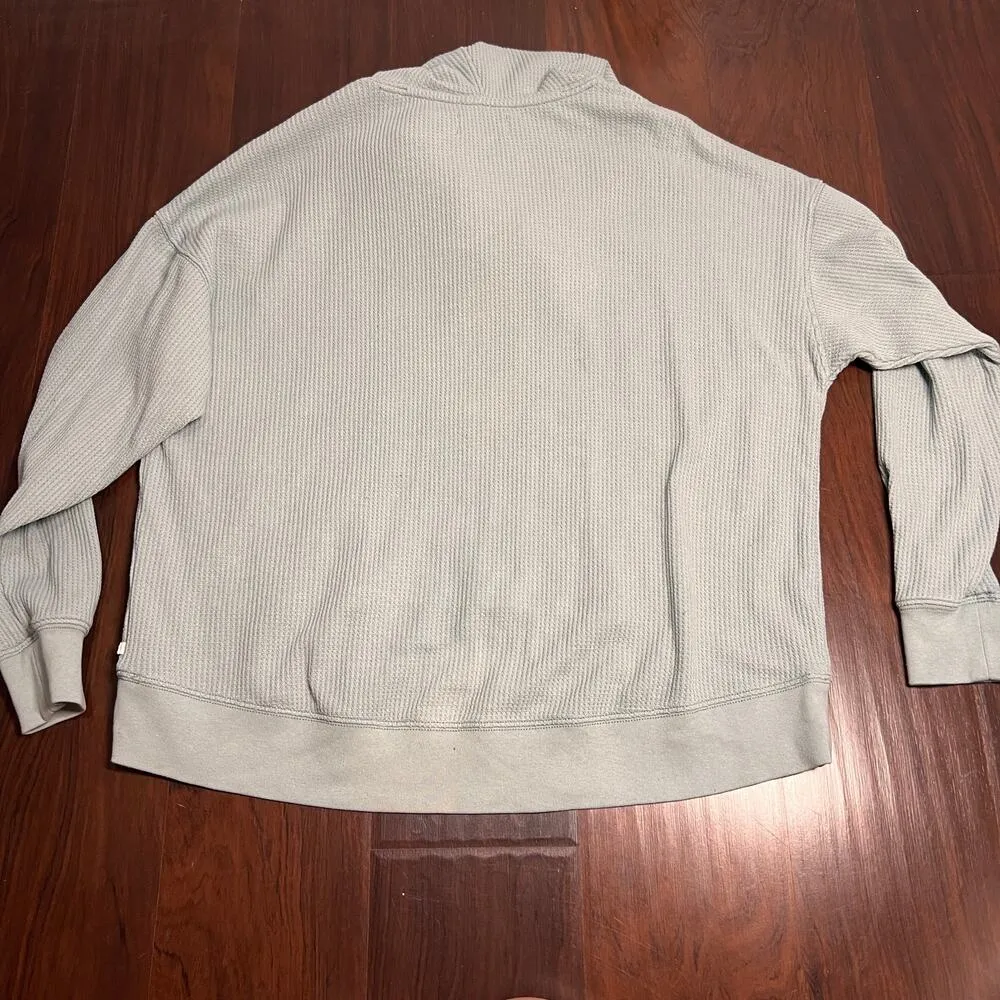 Aerie Light Green Waffle hodded sweater Sz XS, jogger pants size S - Image 10