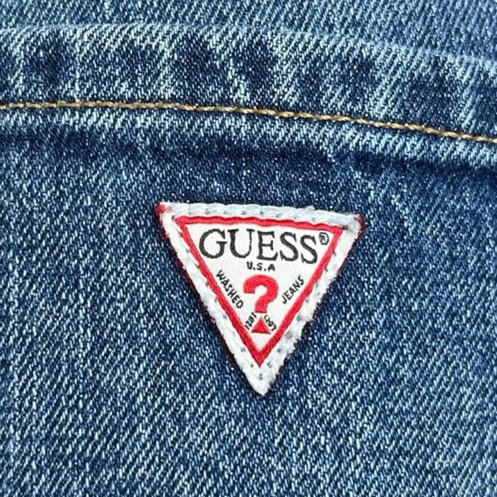 Guess 90s Dad Fit Women's Blue High Waisted Straight Leg Denim Jeans Size 25 - Image 4