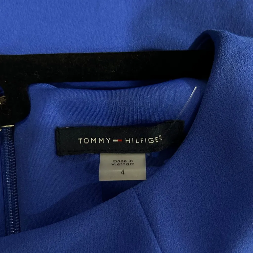 Tommy Hilfiger Dress Womens 4 Blue‎ Short Sleeve Sheath Dress Career Work - Image 3