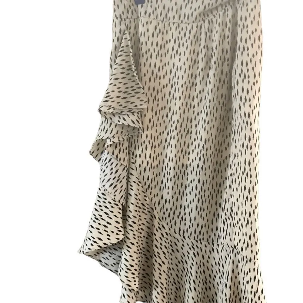 Nasty Gal Size 2 Midi Dress Ruffle Front Abstract - Image 7