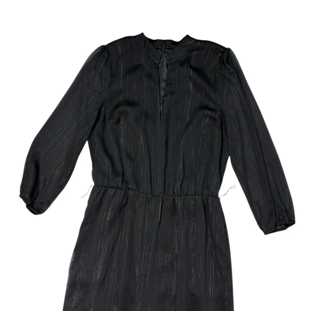 *Modcloth Jumpsuit Womens M Black Metallic Dark Romantic Whimsi Goth Feminine - Image 4