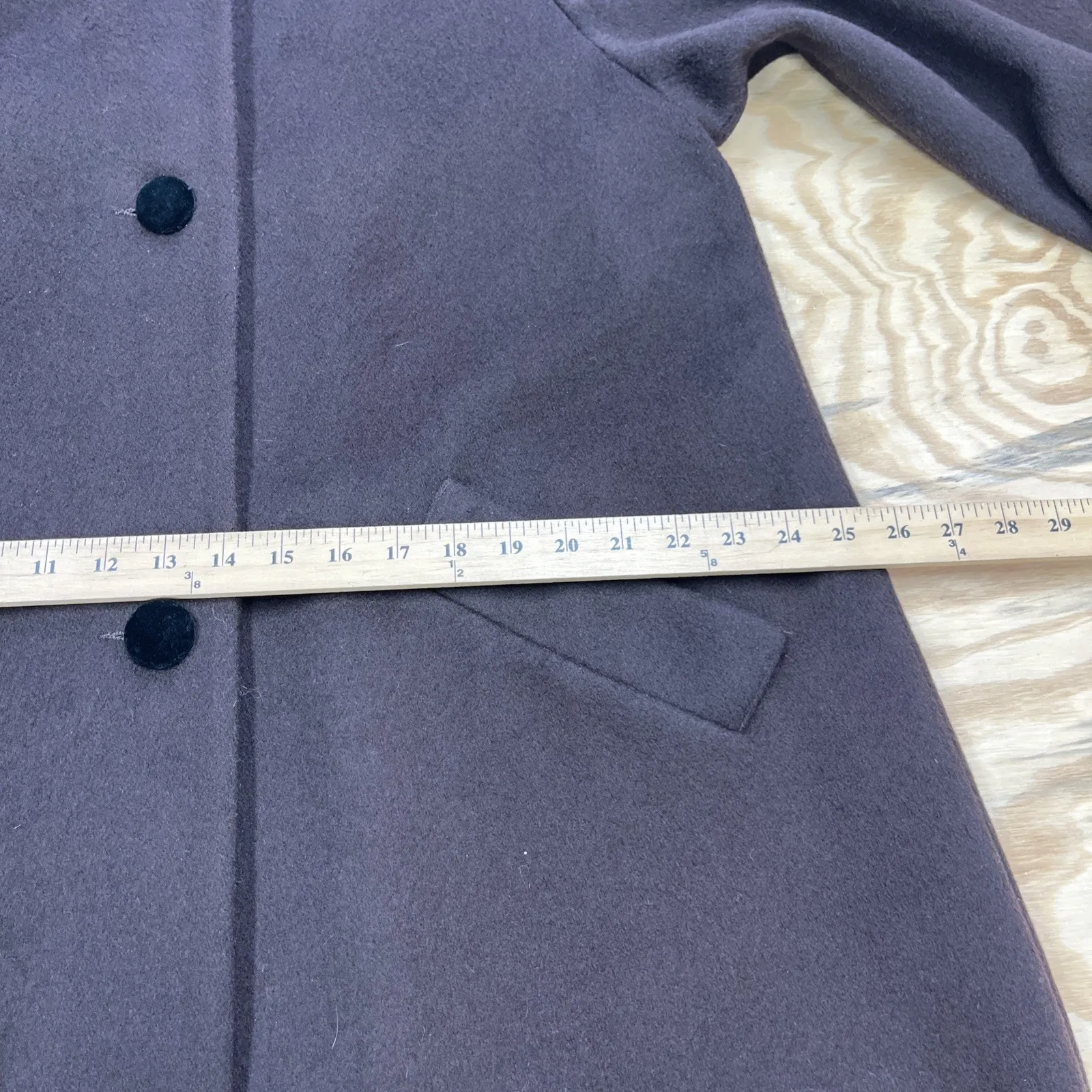 Vtg Forecaster of Boston Wool Blend Swing Coat Brown Size 10 Velvet Trim USA - Image 12