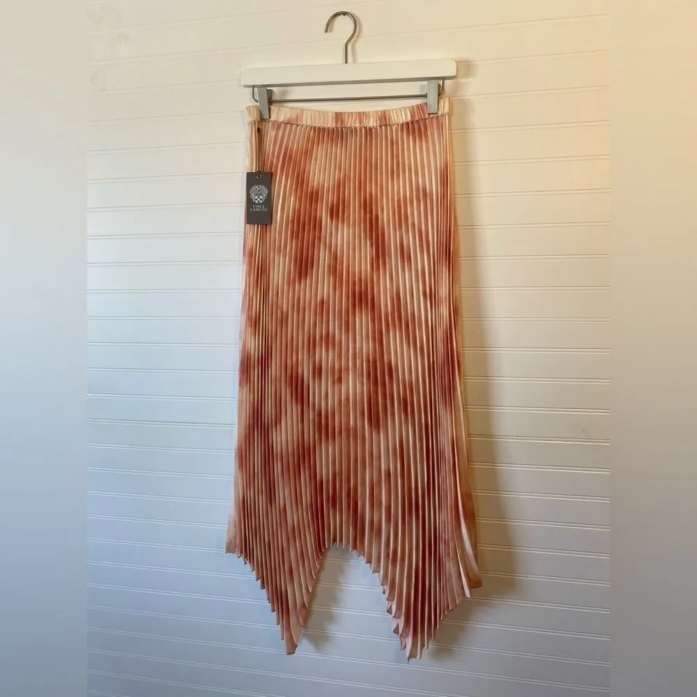 Vince Camuto Safari Tuberose Pink Asymmetrical Hem Pleated Skirt - Image 3