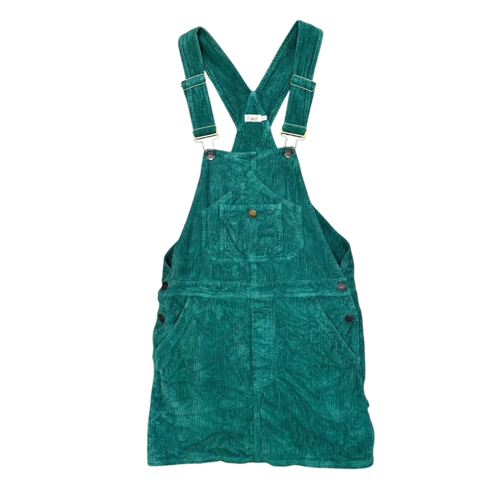 Faherty York Corduroy Ribbed Overall Dress Sleeveless Mini Spruce Green XS - Image 3