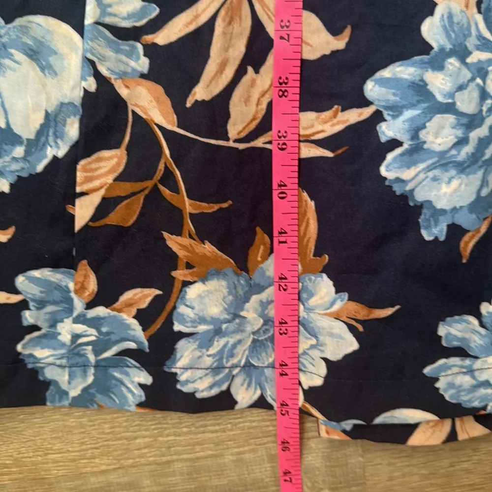 Abercrombie & Fitch angel sleeve twist front midi dress blue floral XS - Image 14