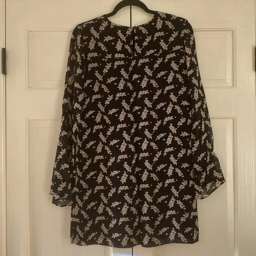 Ganni Seymour Georgette Dress Winter Berries Long Sleeve Shift Size Medium Xmas‎ - Image 14