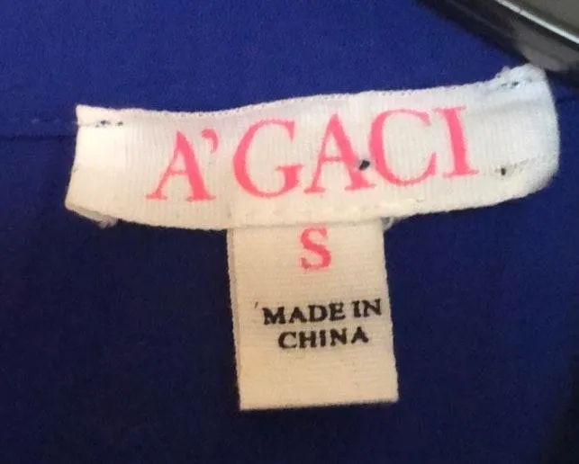 agaci blue chiffon tank top with diamond straps - Image 2