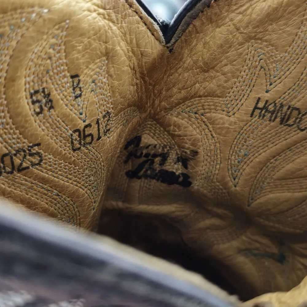 Tony Lama Boots Womens Size 5.5B Cross Stitched Black Western Cowgirl Rodeo - Image 12