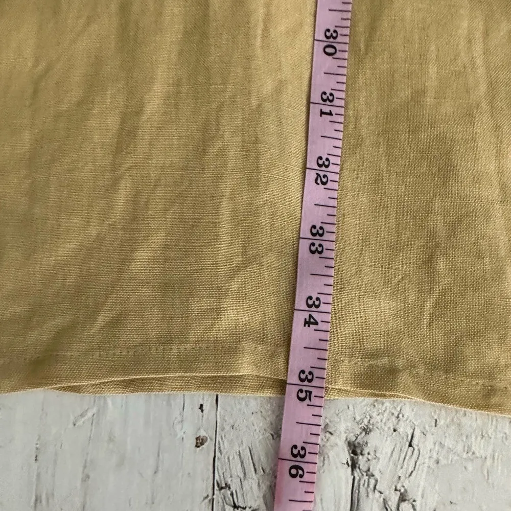 Inca Linen V Neck Long Sleeve Tunic Swim Coverup Dress Size Medium Brown - Image 8