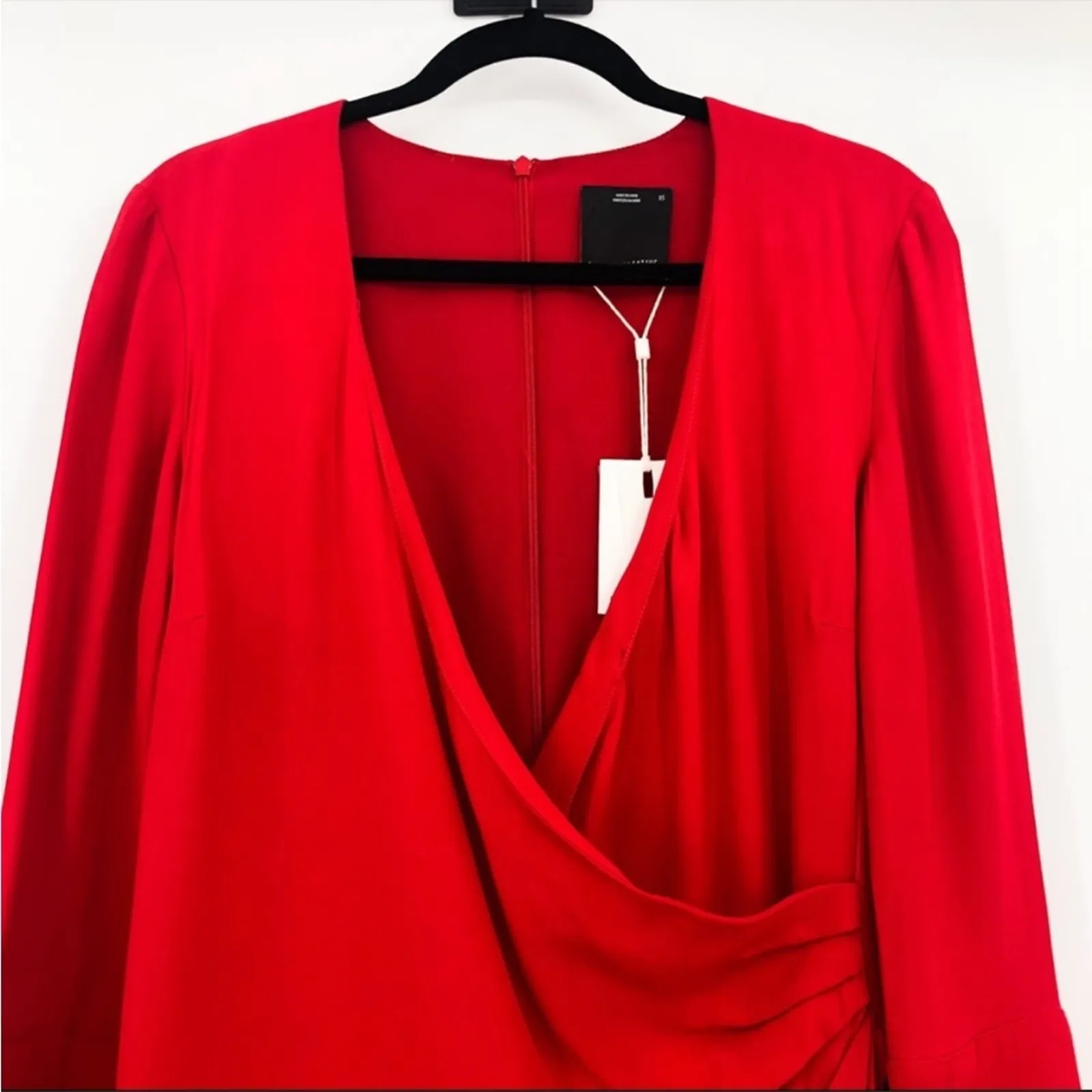 C/MEO Collective Night Air Faux Wrap Red Mini Dress NEW - Image 3