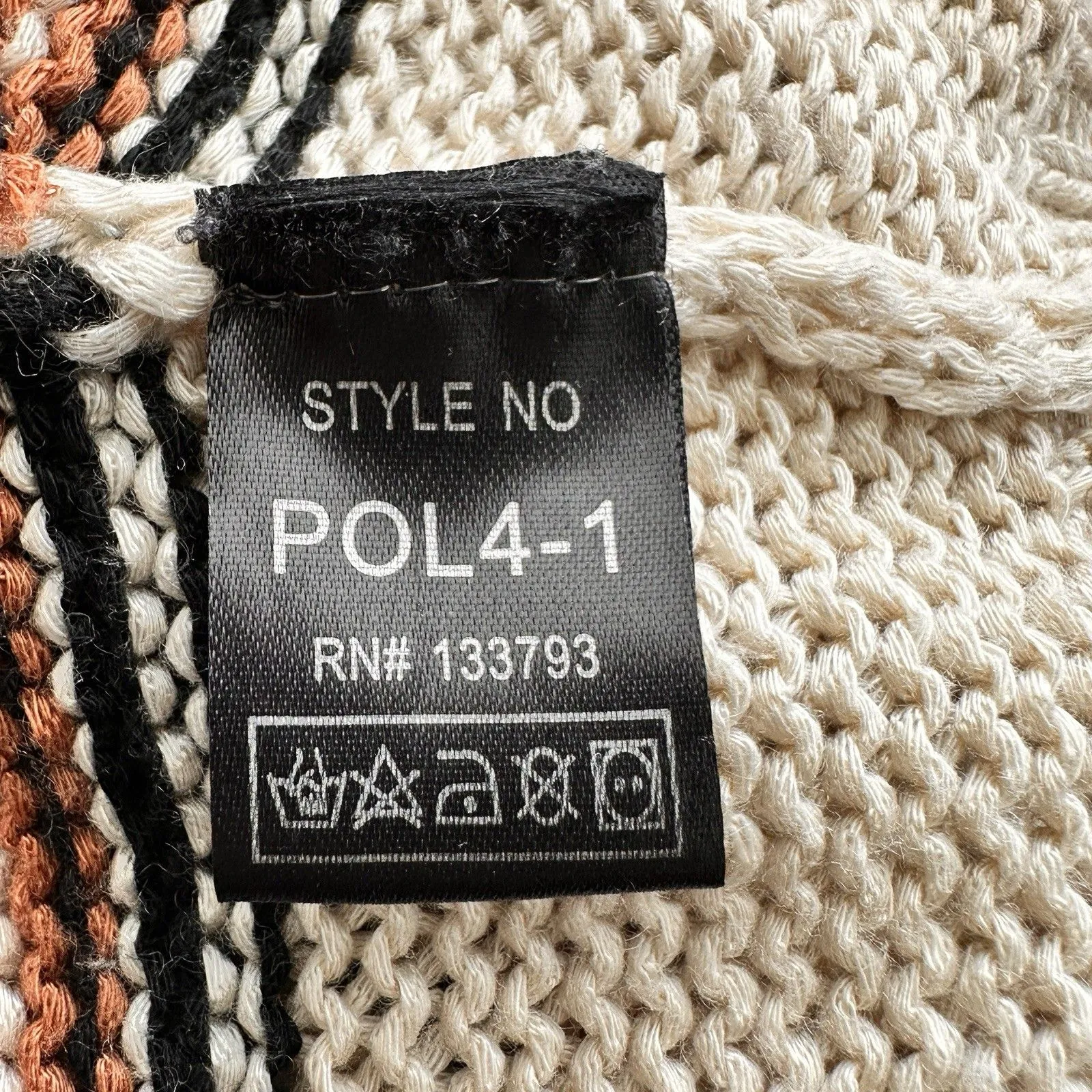 POL  Aztec Cardigan Sweater  Short Sleeves Coastal Cowgirl Lagenlook Fall M - Image 4