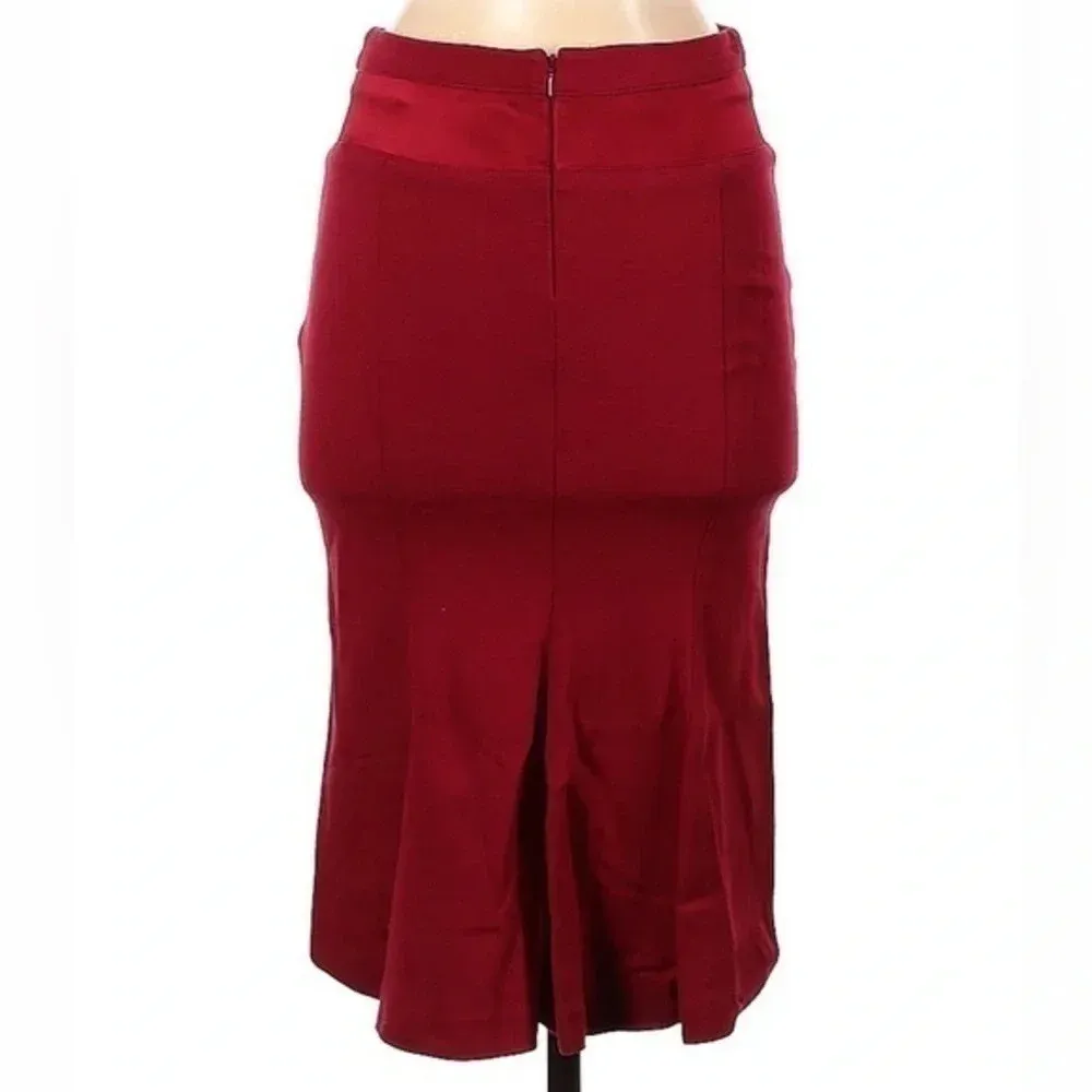 Bebe | Shabby Chic Red Bodycon Midi Pencil Skirt Size 0 NWT XS XXS - Image 2