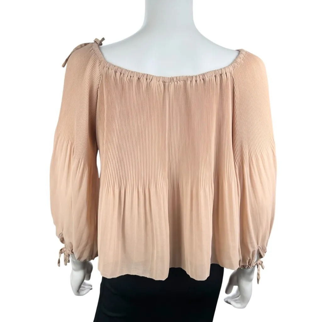 Wilfred Off the Shoulder Talence Baby Doll Blouse Tan Size XS - Image 6