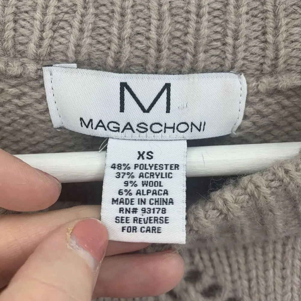 M Magaschoni Size XS Sweater Wool Alpaca Blend Mock Neck Long Sleeve Women’s - Image 2