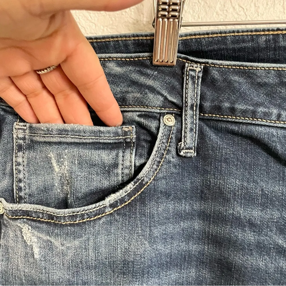 Silver Jeans Womens Denim Blue Boyfriend Stretch Light Distressed Plus Size 24 - Image 6