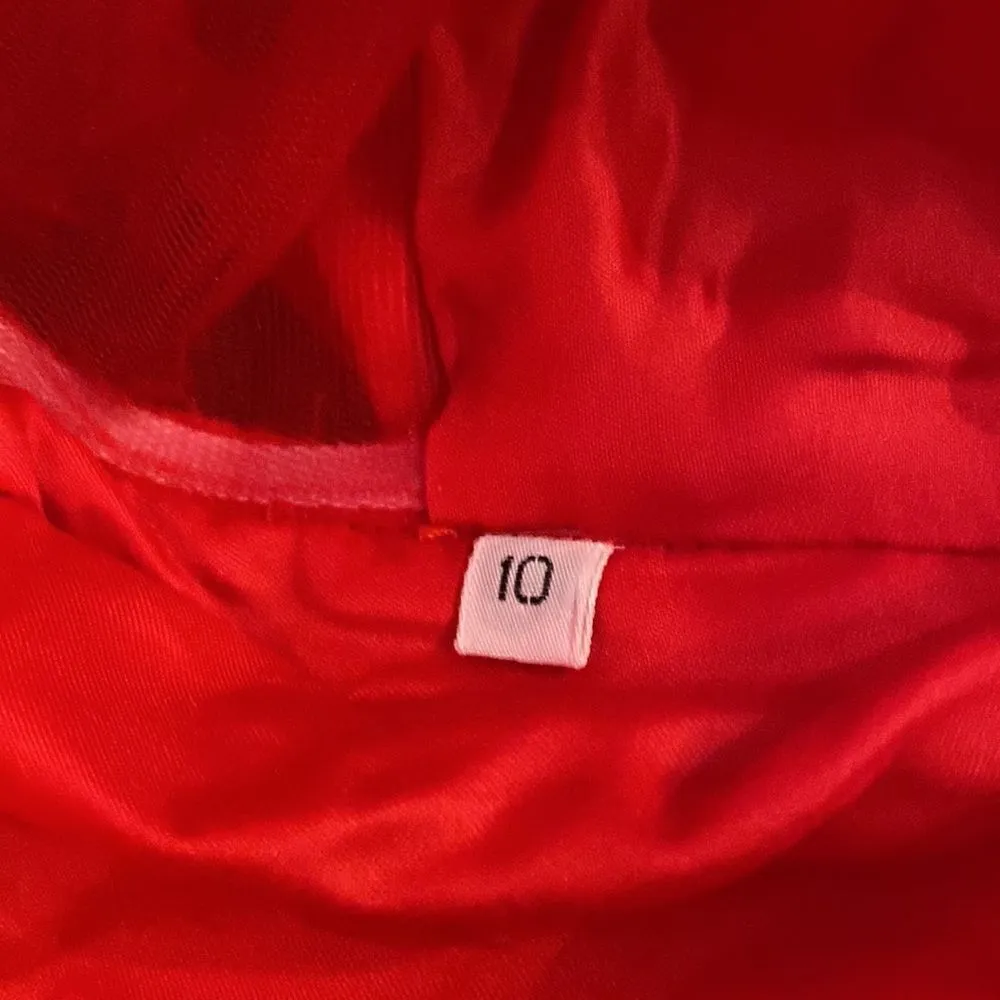 Women’s Red Prom Party Formal Dress With Corset Back and Leg Slit Size 10 NWOT Red - Image 10