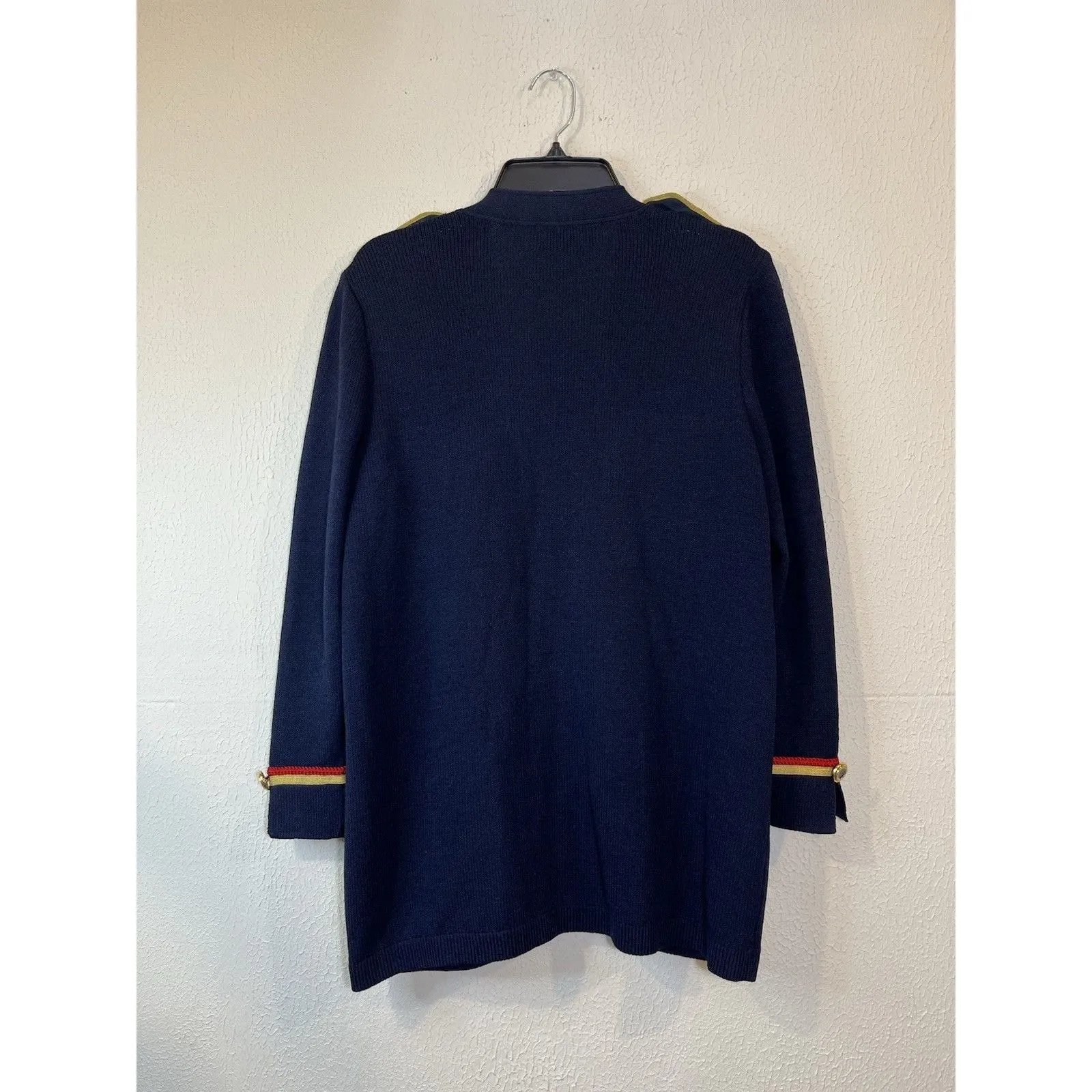 Vintage St. John Sports Santana Knit Sz 6 P Women's Navy Cardigan - Image 2