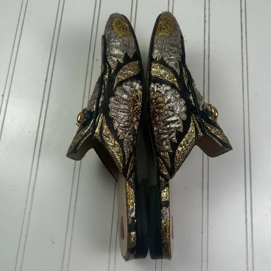 Gucci Vintage Princetown Horsebit Jacquard Mule Leather Loafers US 8 EU 38 - Image 6