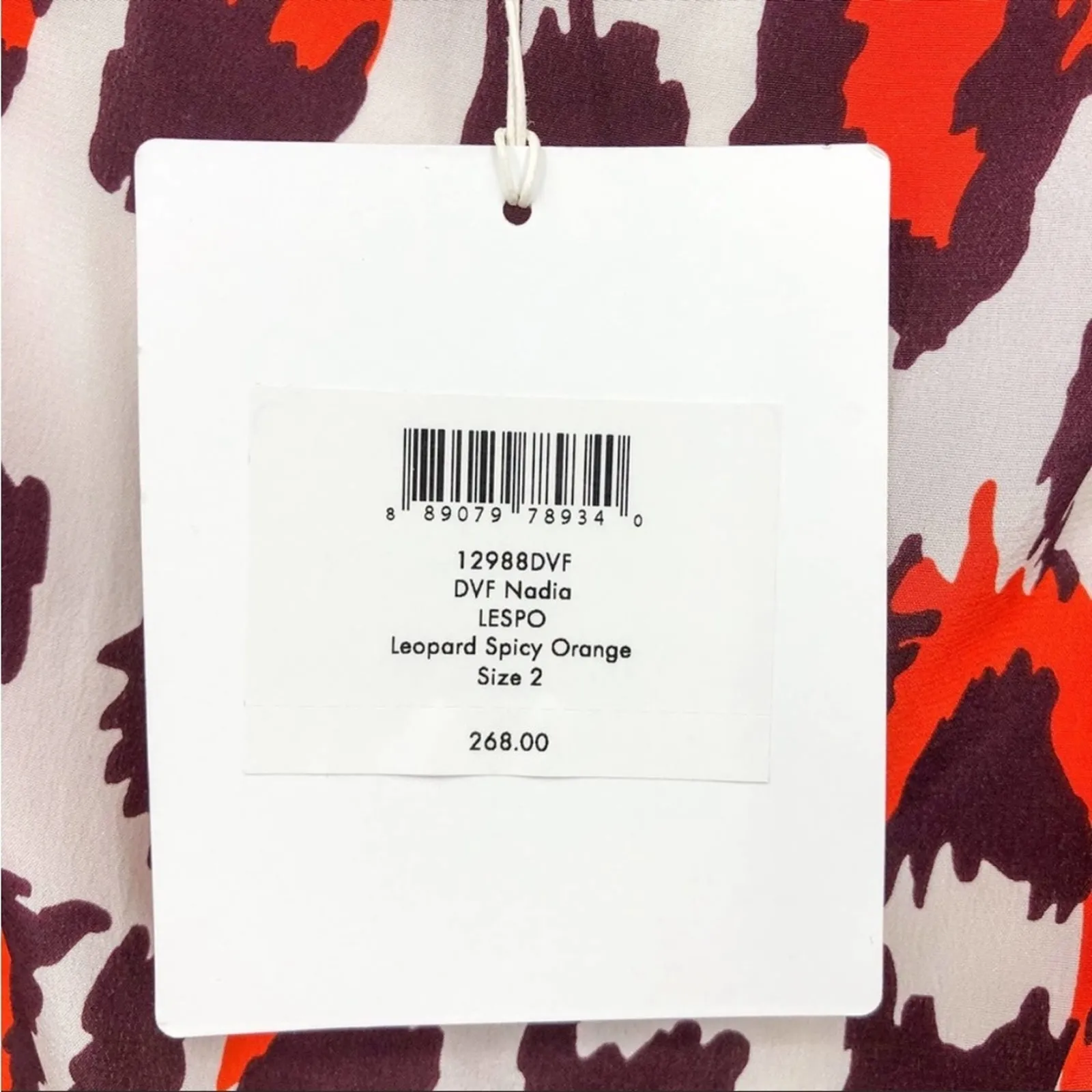 Diane von Furstenburg Silk Leopard Spicy Orange Nellie Top Nadia Skirt set - Image 10