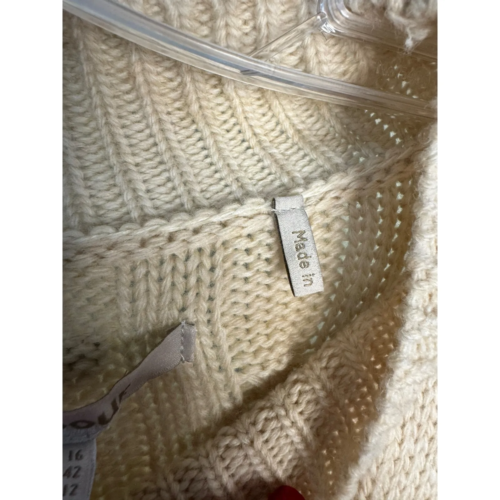 Barbour NWT Elisha Long Dleeve Wool Blend Sweater Dress in White Pepper Size 12 - Image 7