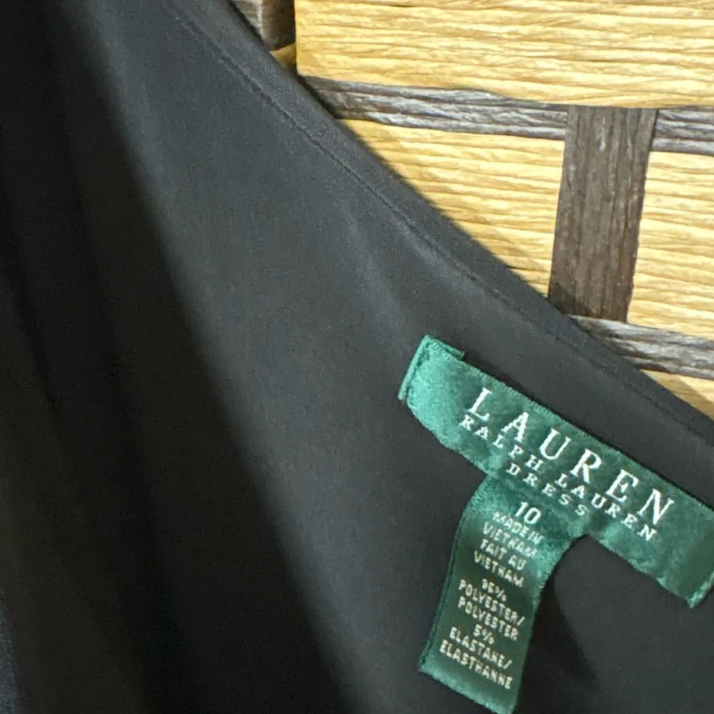 Lauren Ralph Lauren Black And White Stripe One Shoulder Dress Size 10‎ - Image 6