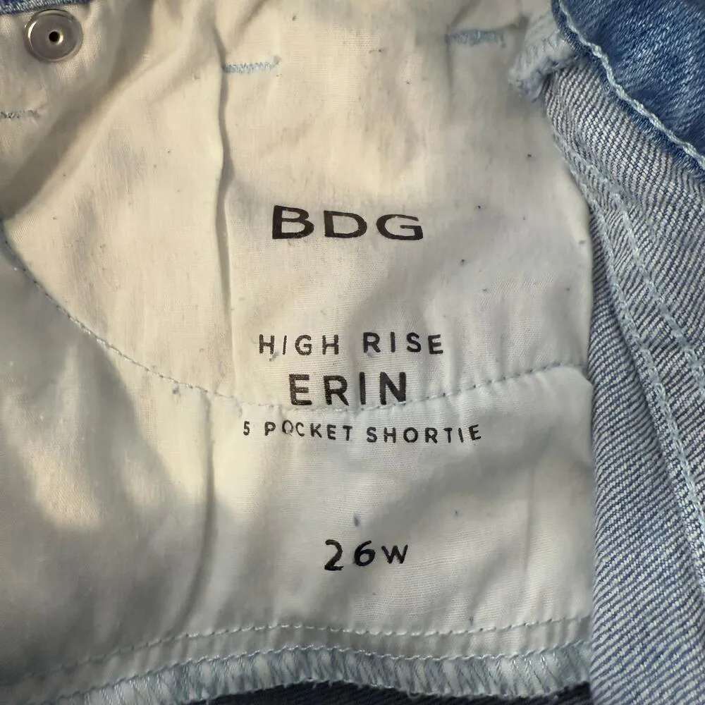BDG High Rise Erin 5 Pocket Shortie Denim Jean Shorts Size 26 - Image 6