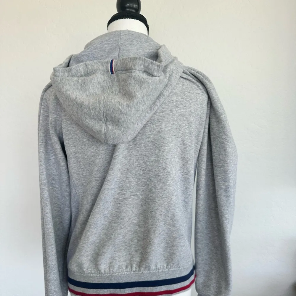 Champion Gray Zip-Up Hoodie with Navy Accents - Image 3