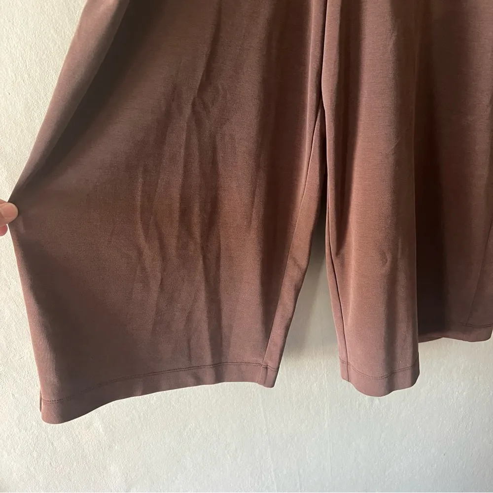 Athleta Brown Seasoft wide leg crop pants Size Large - Image 2