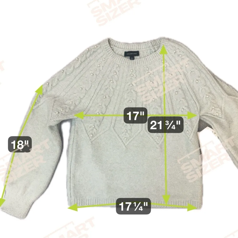 NWT PEARL BEADED CABLE KNIT SWEATER Mint Green Quiet Luxury Old Money Coquette - Image 5