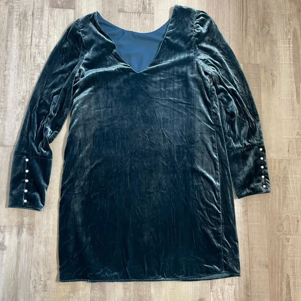 Charles Henry Womens Blue Velvet Sheath Dress Size Large - Image 14