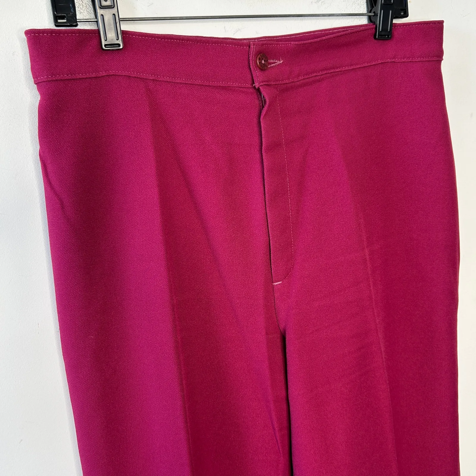 LEVIS Vintage 70s Fuchsia Pants Womens 18 Khaki Trousers Retro Academia Twee - Image 3