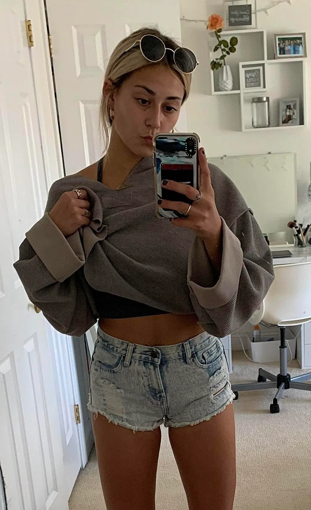 Light Wash Jean Shorts - Image 2