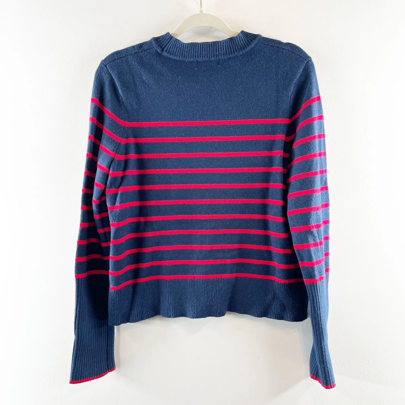 La Ligne x Target Striped Crew Neck Pullover Sweater Navy Blue Red Medium - Image 5