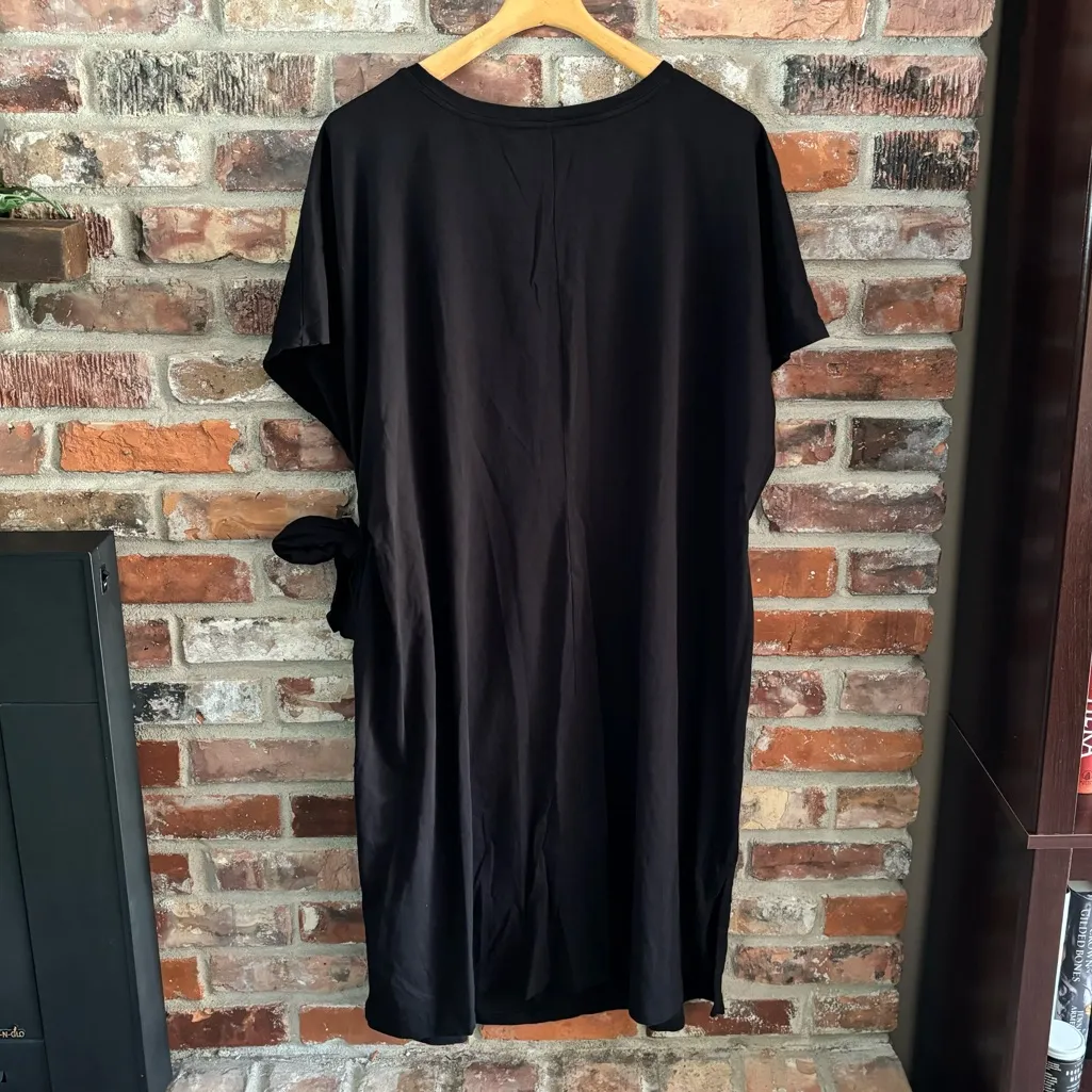 Universal Standard Black Cinch Waist T-shirt Dress - Image 6