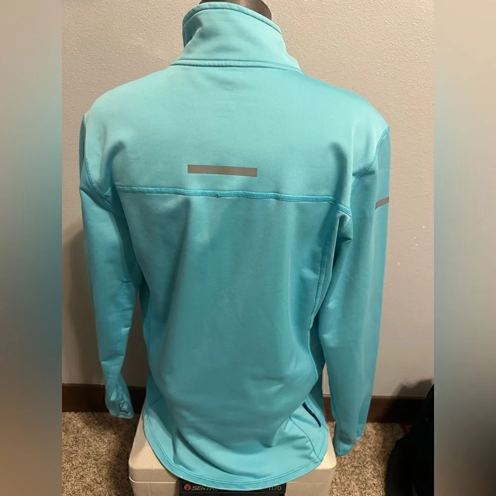 Nike Drifit Running Women's Medium Turquoise Half ZIP Jacket - Image 3
